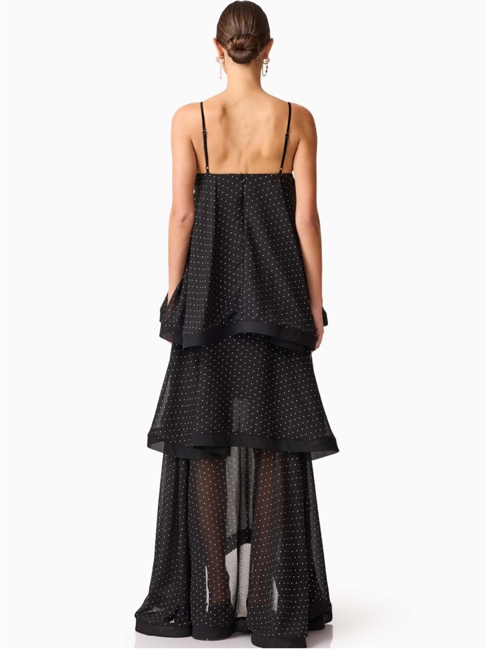 ELLIATT Moss Tiered Embellished Gown in Black - Picture 4 of 7